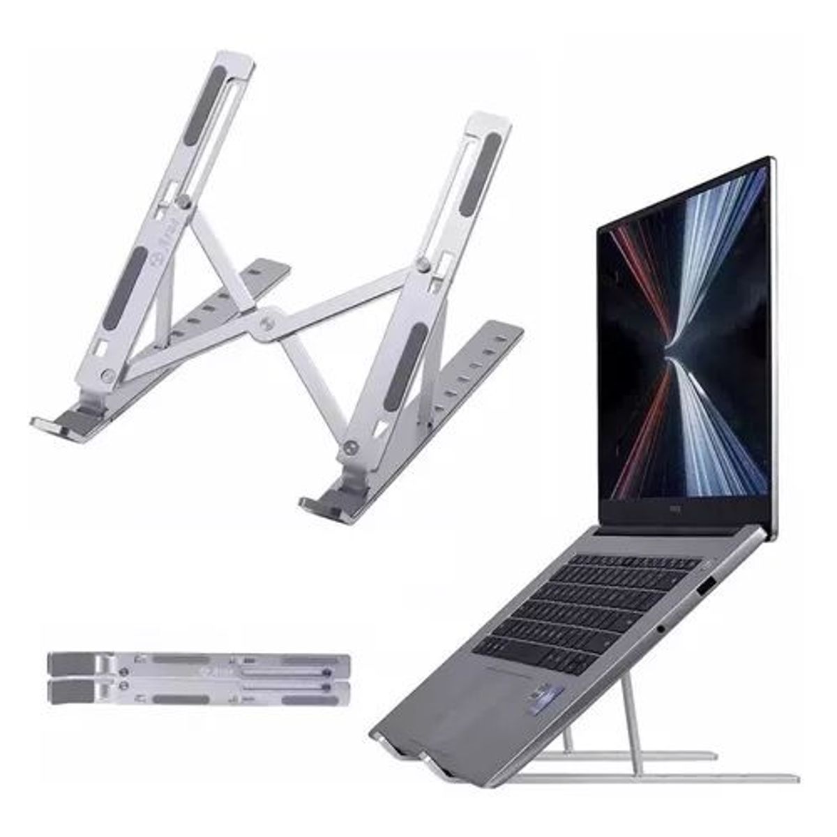 GENERICO - Soporte Para Laptop Metalico Plegable 7 Niveles De Inclinacion