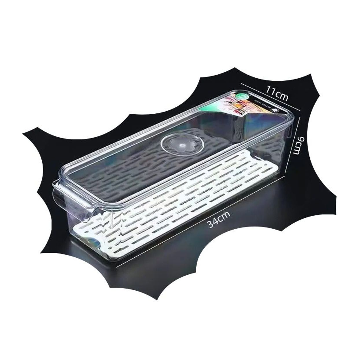 GENERICO - ORGANIZADOR ACRILICO CON TAPA Y BANDEJA ESCURRIDORA MOD. 1