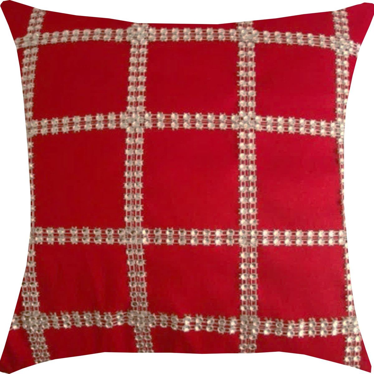 GENERICO - Funda Cojín Navideño Cuadros Plateados 45 x 45