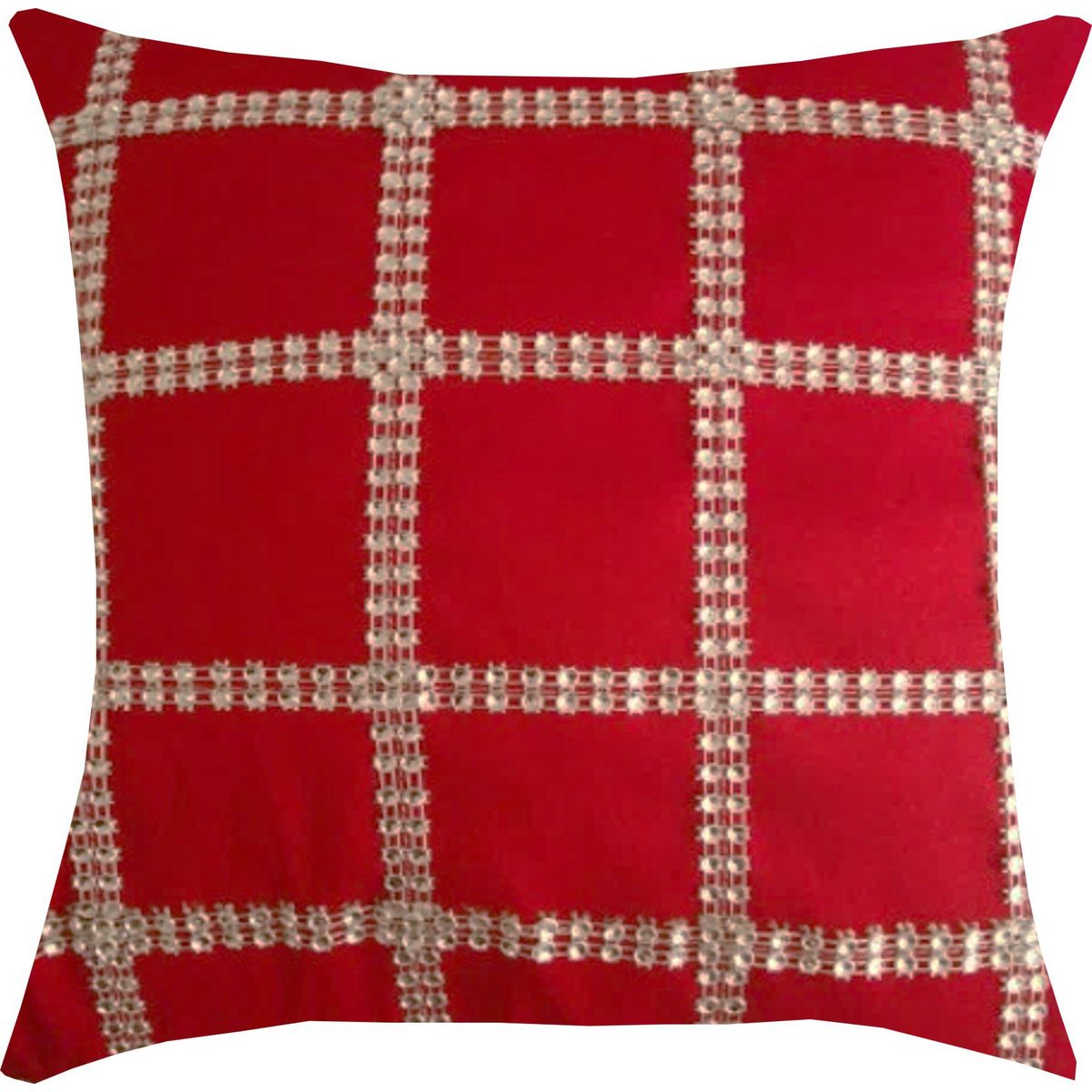GENERICO - Funda Cojín Navideño Cuadros Plateados 45 x 45