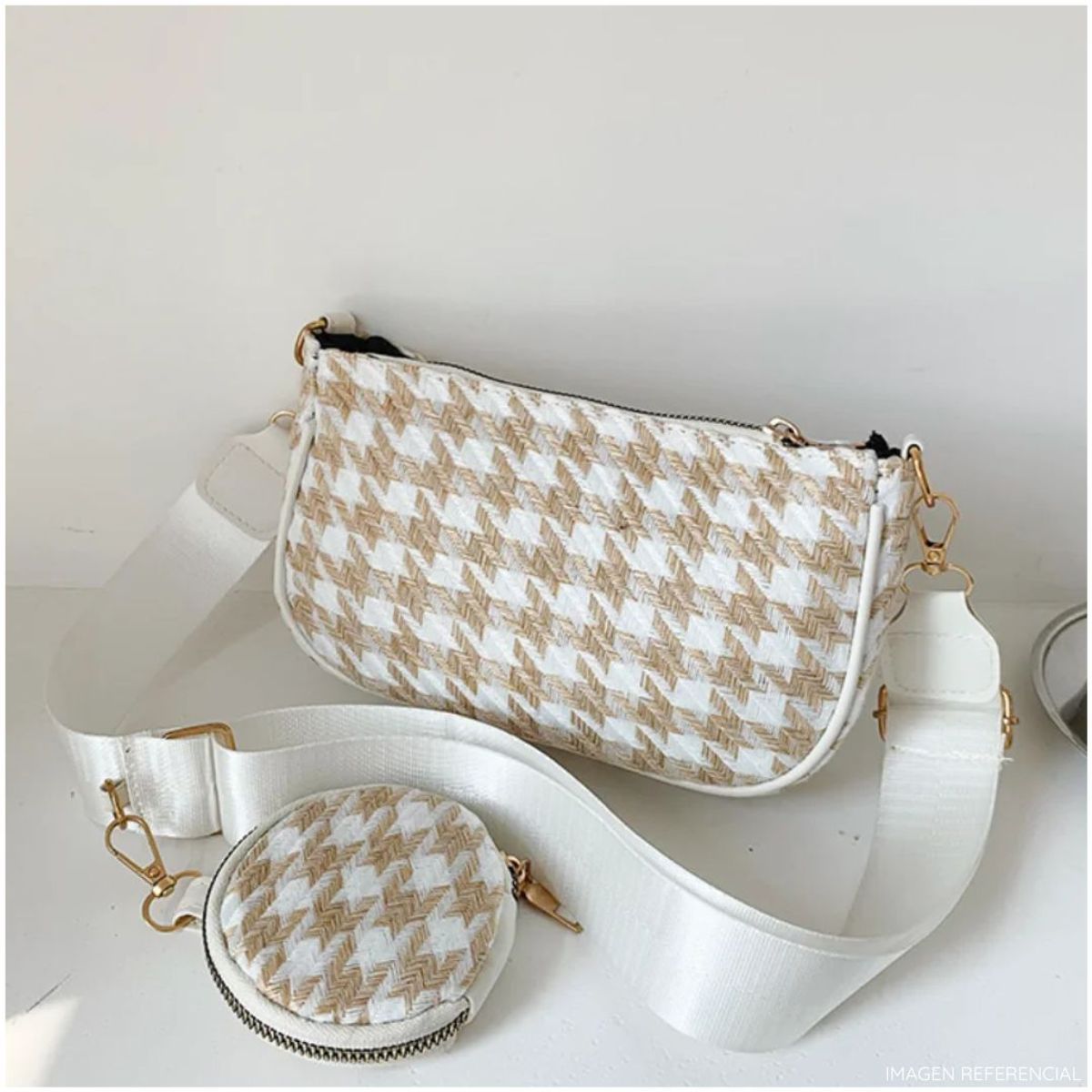 INSPIRA MARKET - Bolso cartera estampado a cuadros Vintage