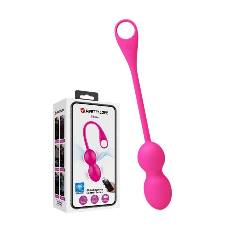 GENERICO - VIBRADOR ELVIRA APP CON BOLAS KEGEL Y 12 MODOS DE VIBRACIÓN