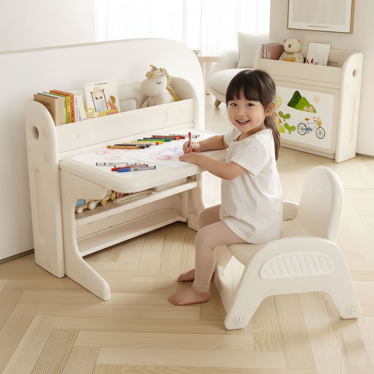 PERU IMPORTACIONES - Escritorio Plegable Infantil  con Pizarra Borrable