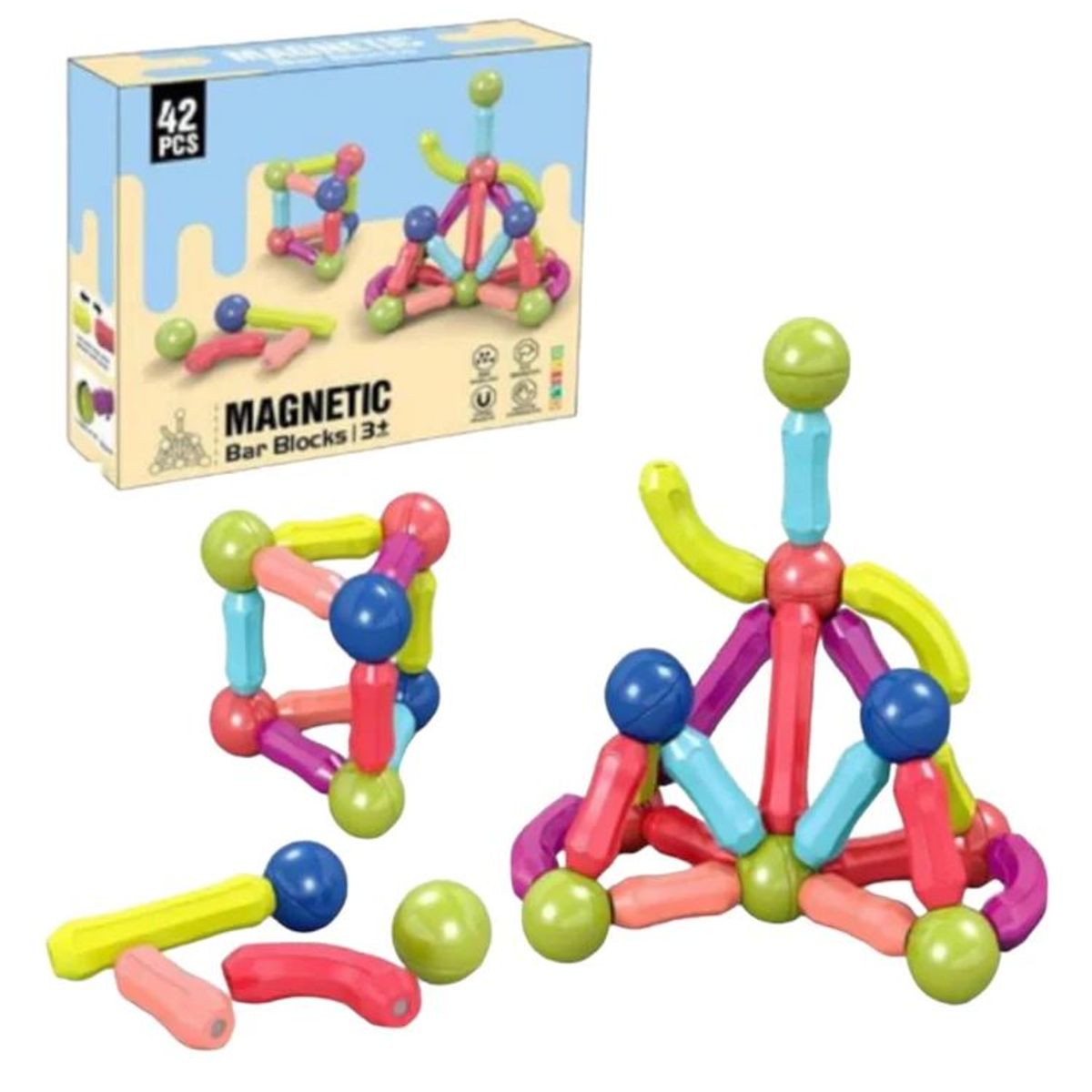 GENERICO - Bloques Magnéticos - 42 Piezas