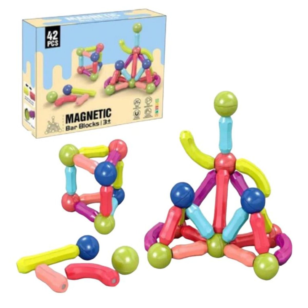 GENERICO - Bloques Magnéticos - 42 Piezas