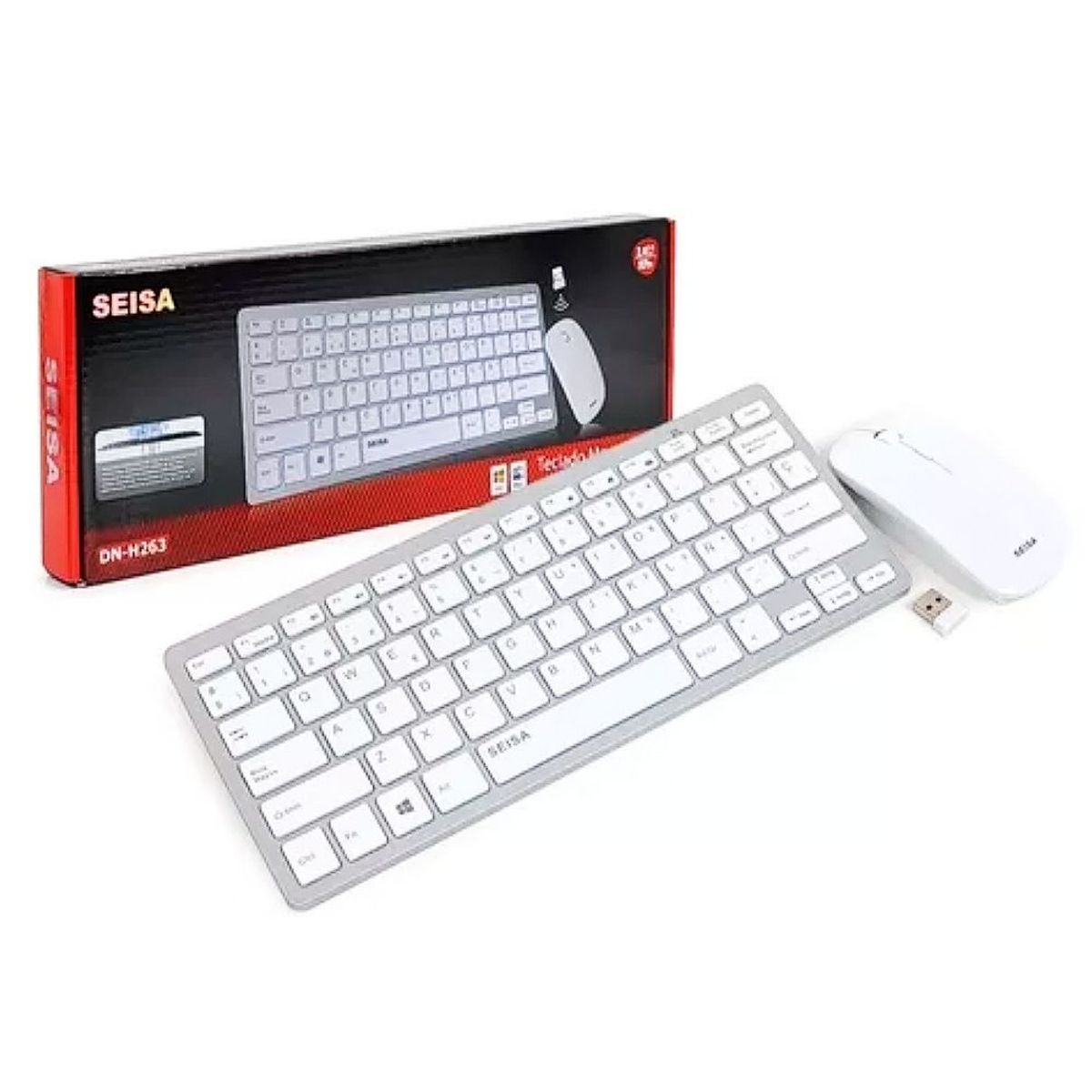 SEISA - Teclado Y Mouse Portatil Bluetooth Inalambrico Usb Seisa Oficina