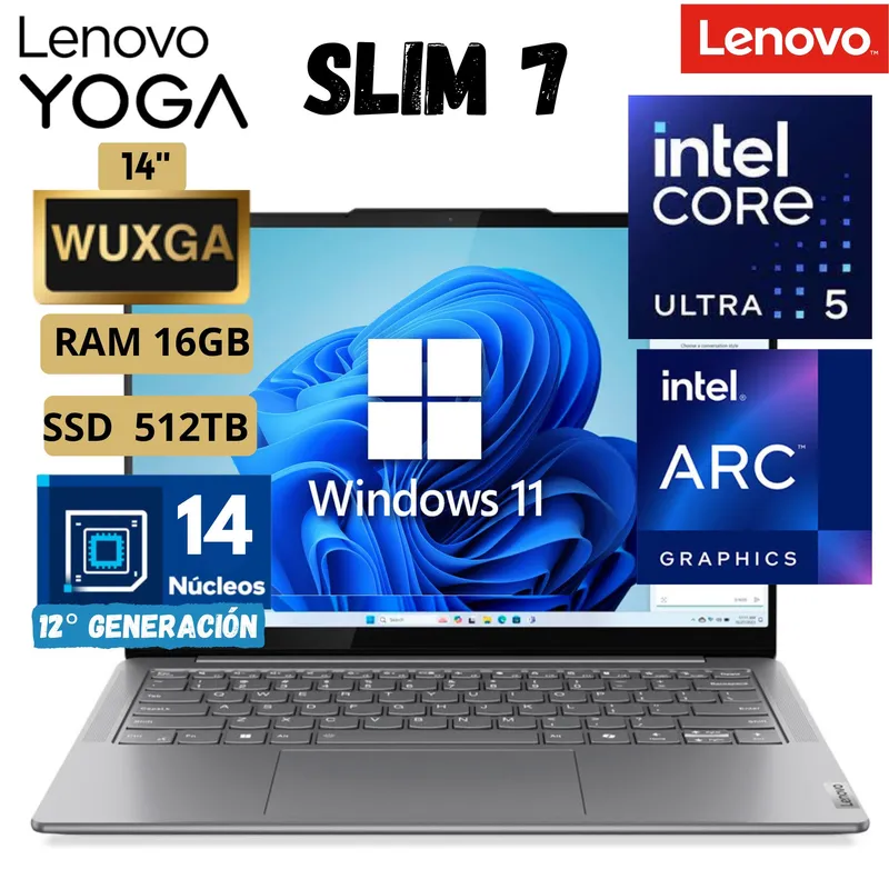 LENOVO - Laptop Lenovo Yoga Slim 7 14Imh9  Core I5 Ultra, 14" Wuxga, Ram 16Gb, Ssd 512Gb, Windows 11