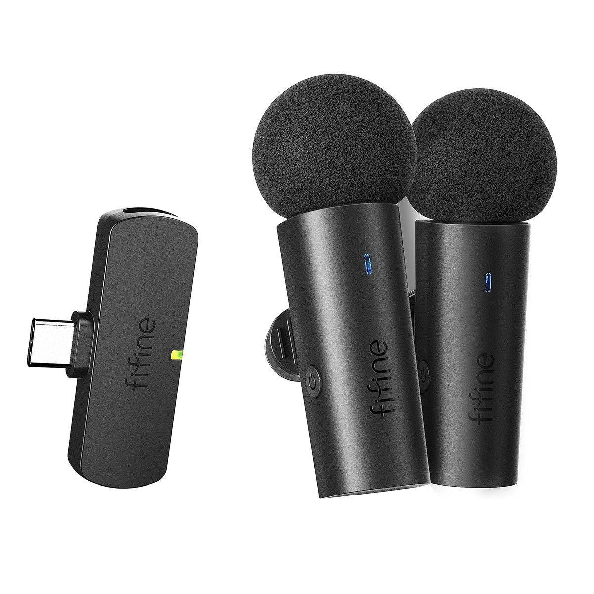 FIFINE - Fifine - Micrófono Lavalier M8 Wireless Type C Omnidireccional