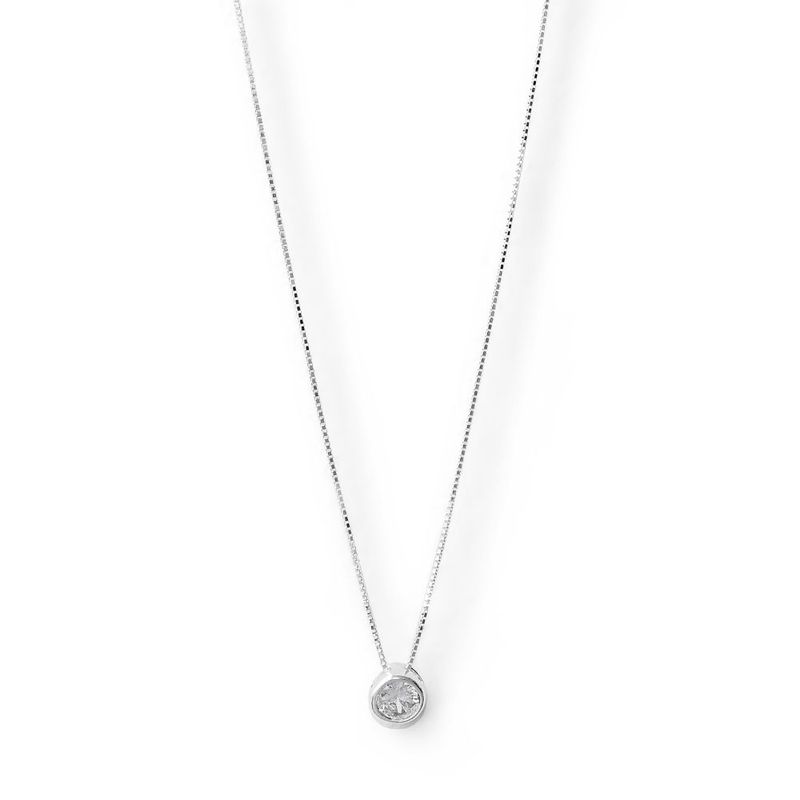 AMBAR JOYERIA - Collar Punto de Luz S Biselado Silver