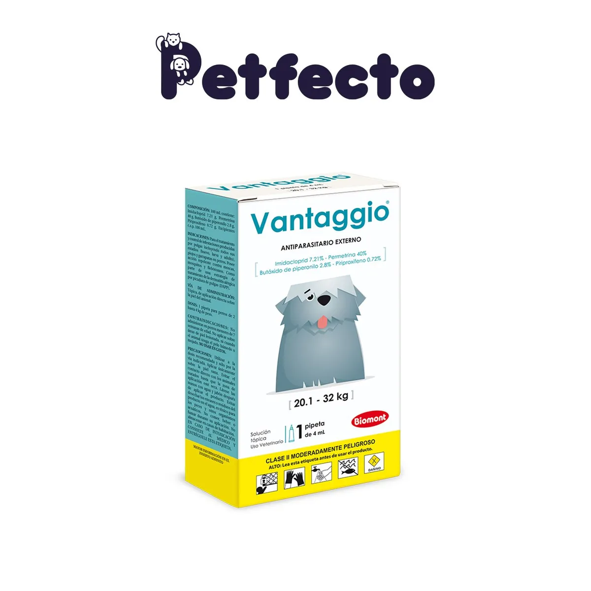 VANTAGGIO - ANTIPULGAS VANTAGGIO PIPETA  x 4 mL (20.1 - 32 kg.)