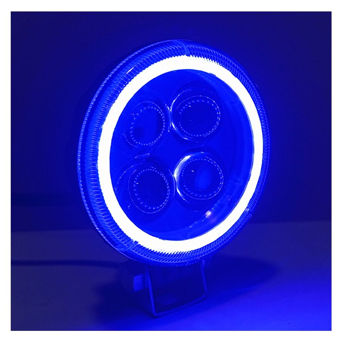 GENERICO - Faro Neblinero Led Ojo De Ángel Azul 20w Fijo Y Flash 12v