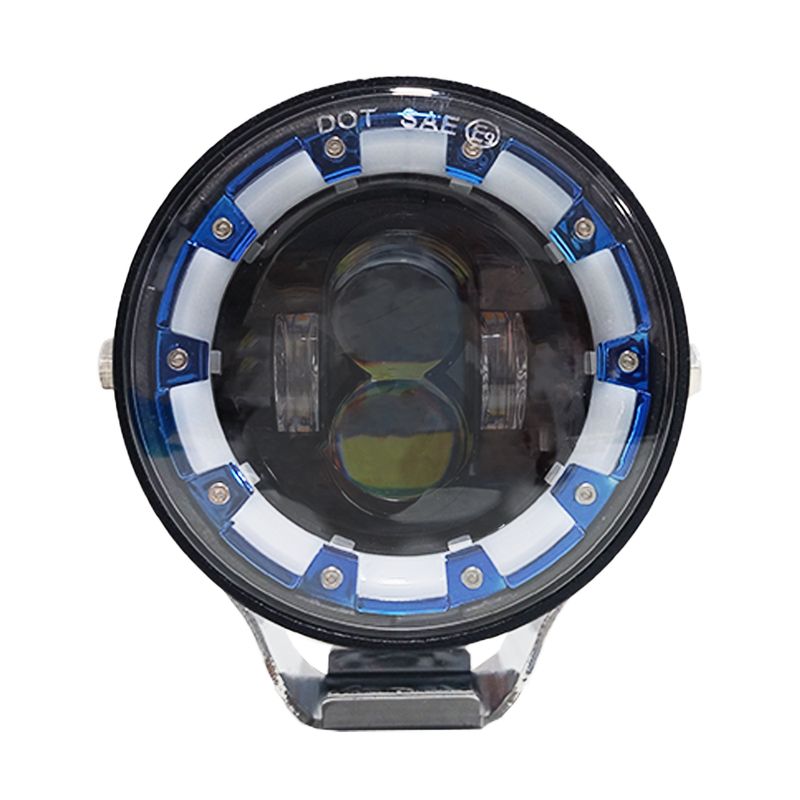 GENERICO - Faro Neblinero Led Luz Blanco Fijo DRL Ámbar 40w Aro Azul