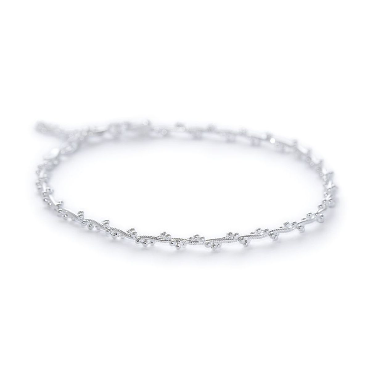 AMBAR JOYERIA - Pulsera Trenzas Bolitas Plata 925