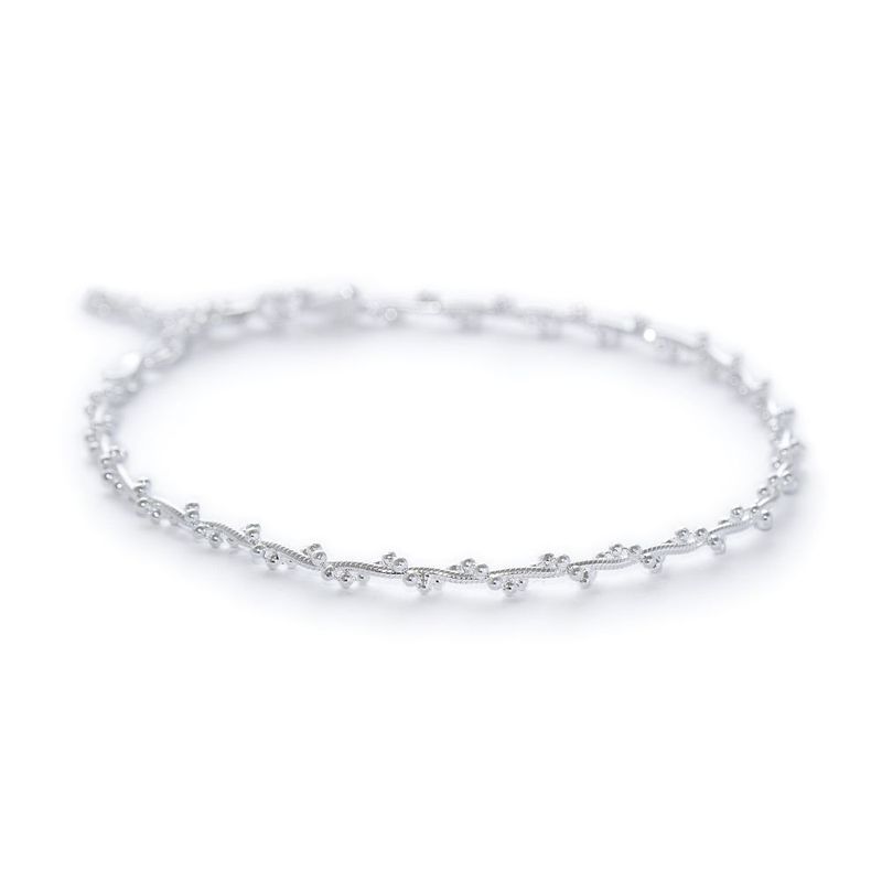 AMBAR JOYERIA - Pulsera Trenzas Bolitas Plata 925