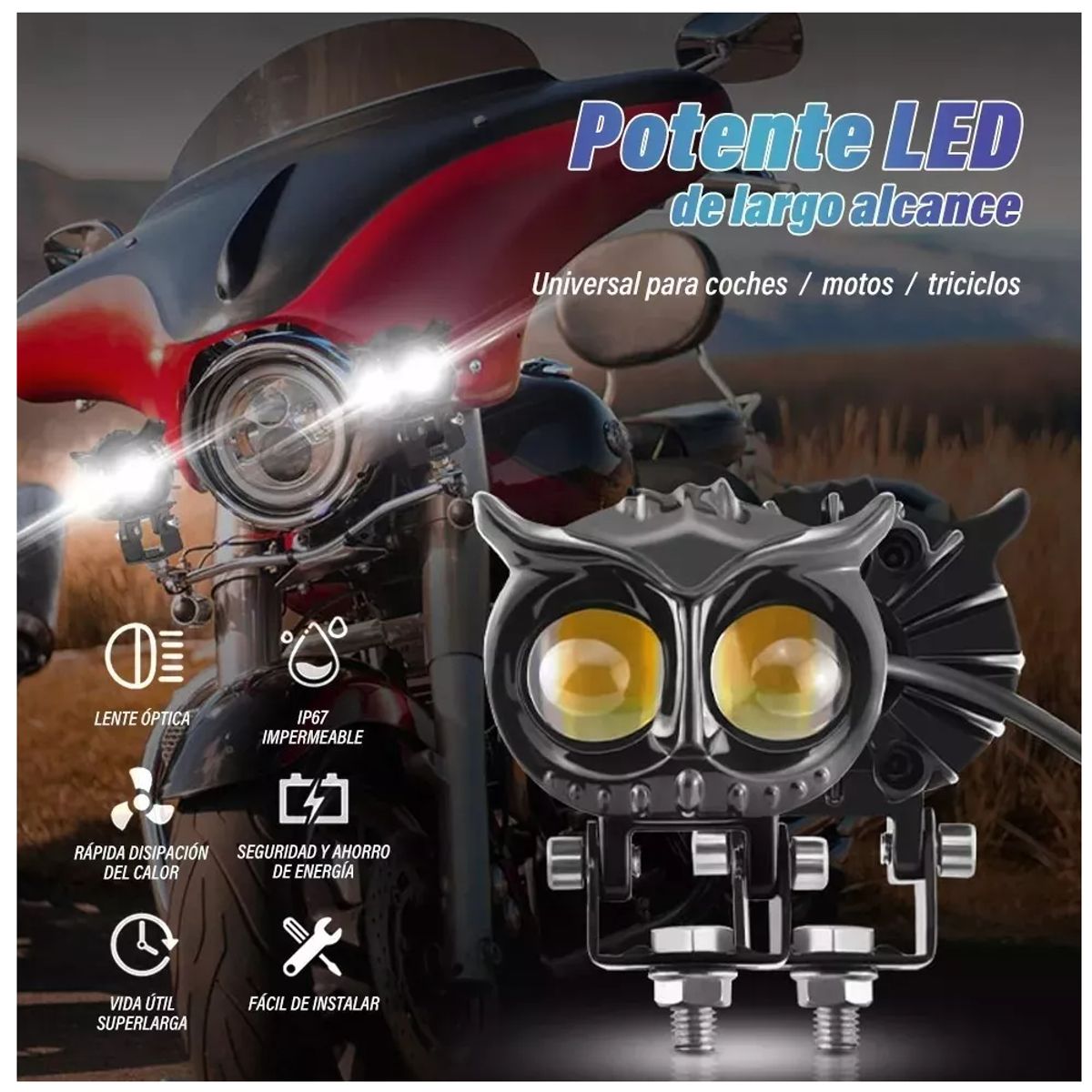 GENERICO - Faro Auxiliar Led 80w Altabaja Doble Color Buo Auto Moto