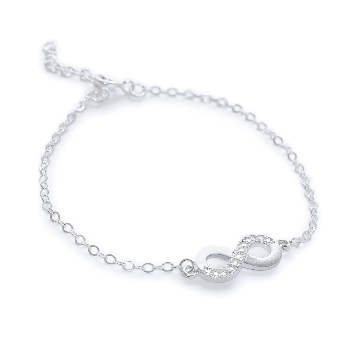 AMBAR JOYERIA - Pulsera de Plata 925 Infinito Martillada Silver