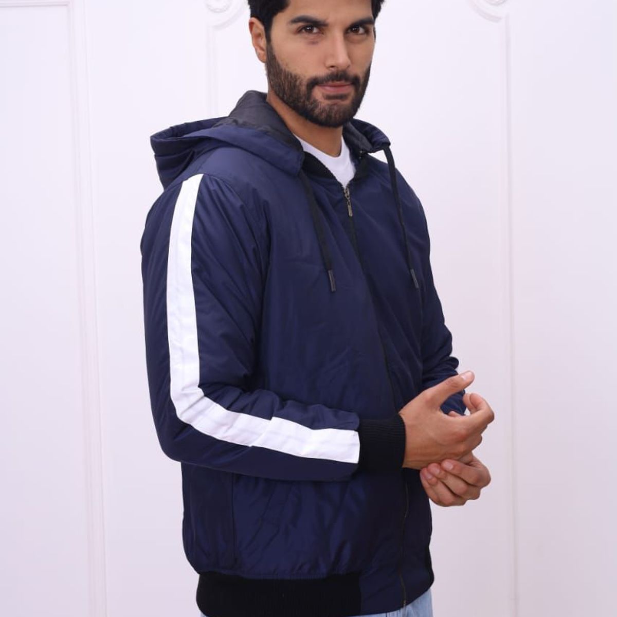 DM DEXMEN - Casaca Dexmen Capucha Desmontable Azul