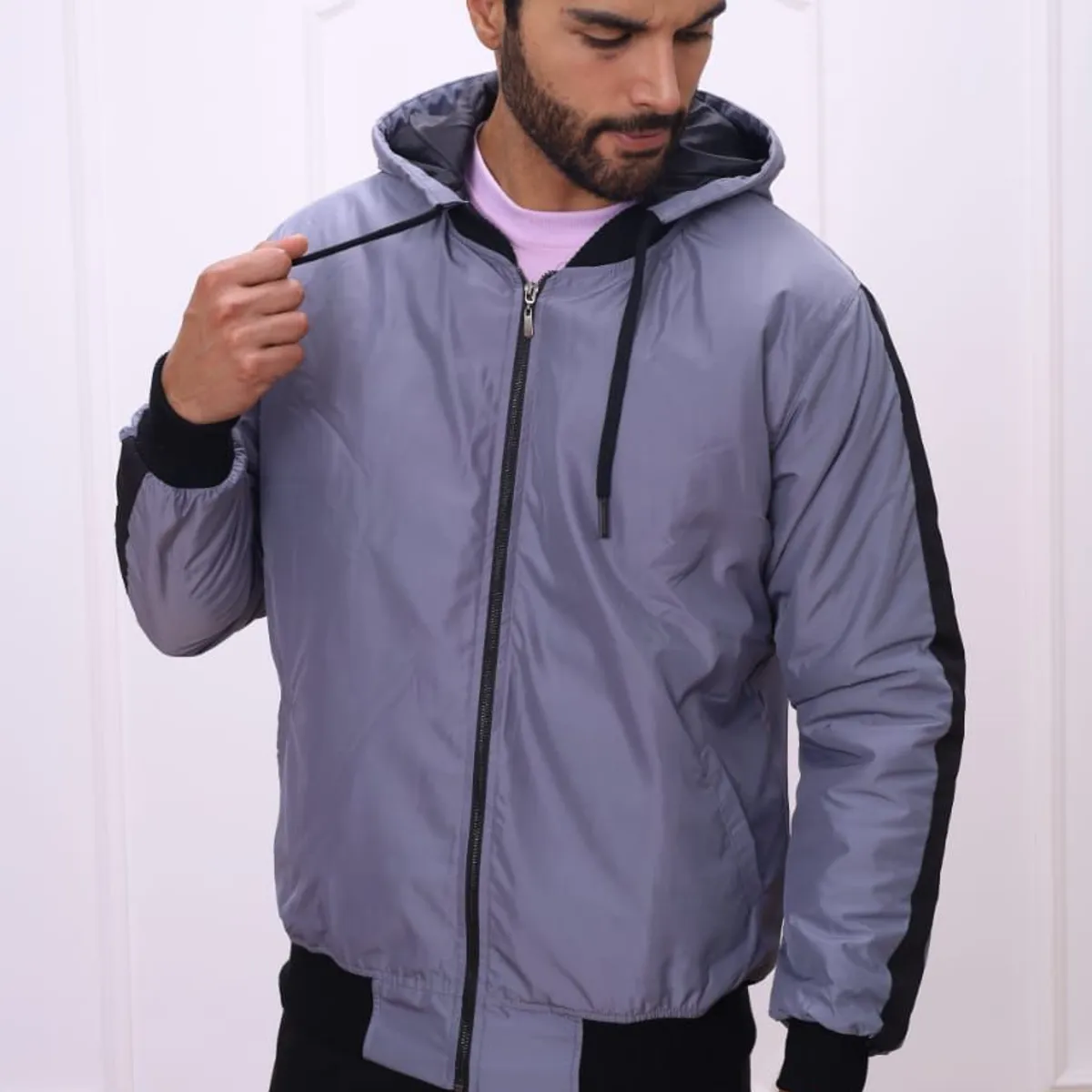 DM DEXMEN - Casaca Dexmen Capucha Desmontable Gris