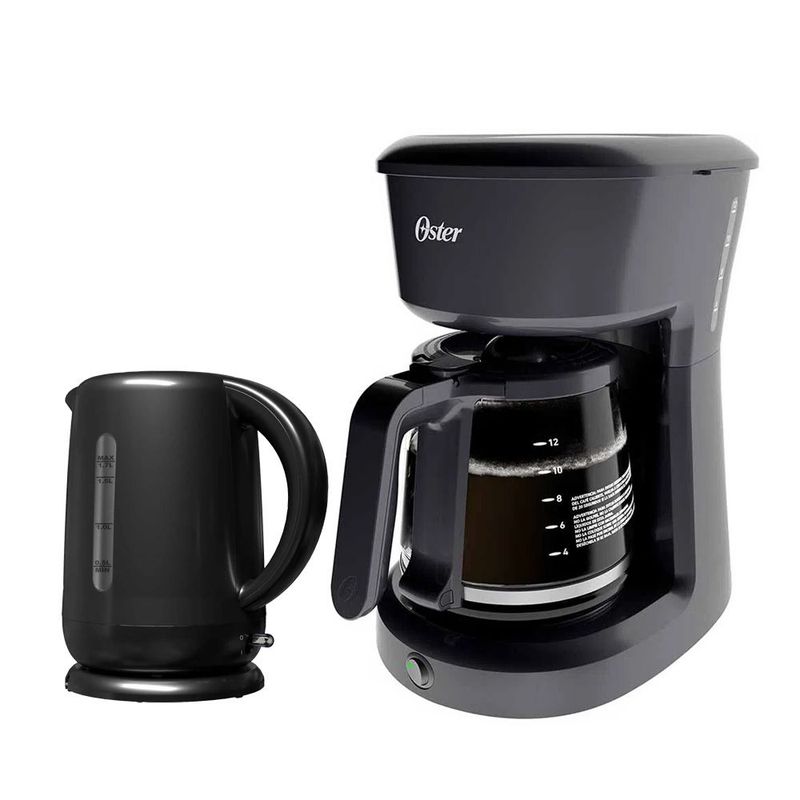 OSTER - Cafetera Oster 12 tazas BVSTDCS12B mas Hervidor Electrico 1.7 L Oster