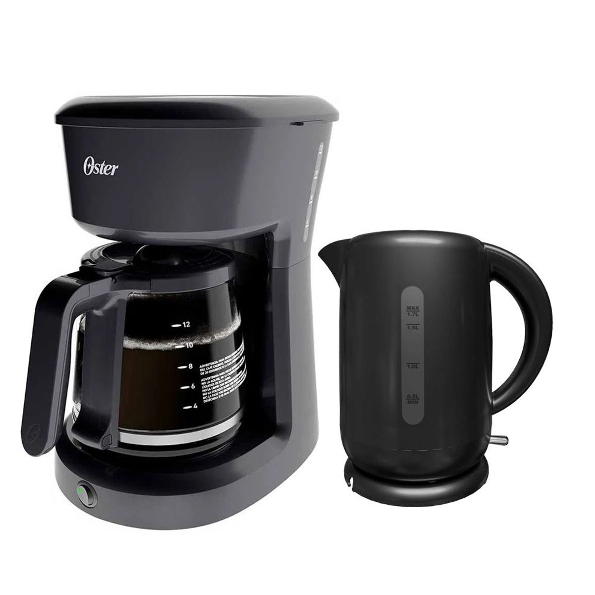 OSTER - Cafetera Oster 12 tazas BVSTDCS12B mas Hervidor Electrico 1.7 L Oster