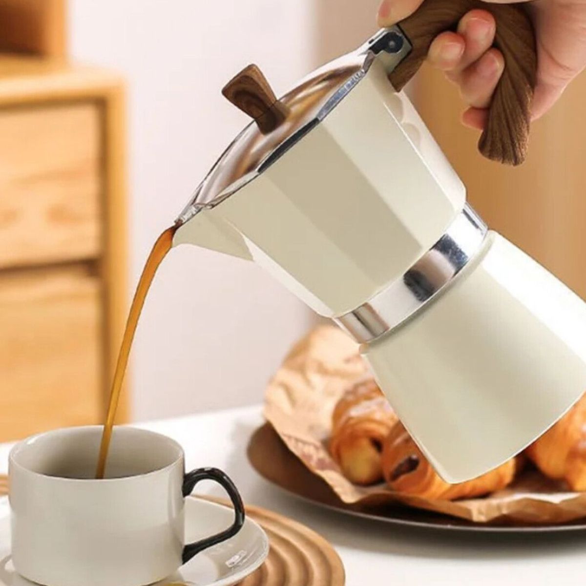 GENERICO - Cafetera Modelo Italiana 12 Tazas Blanco