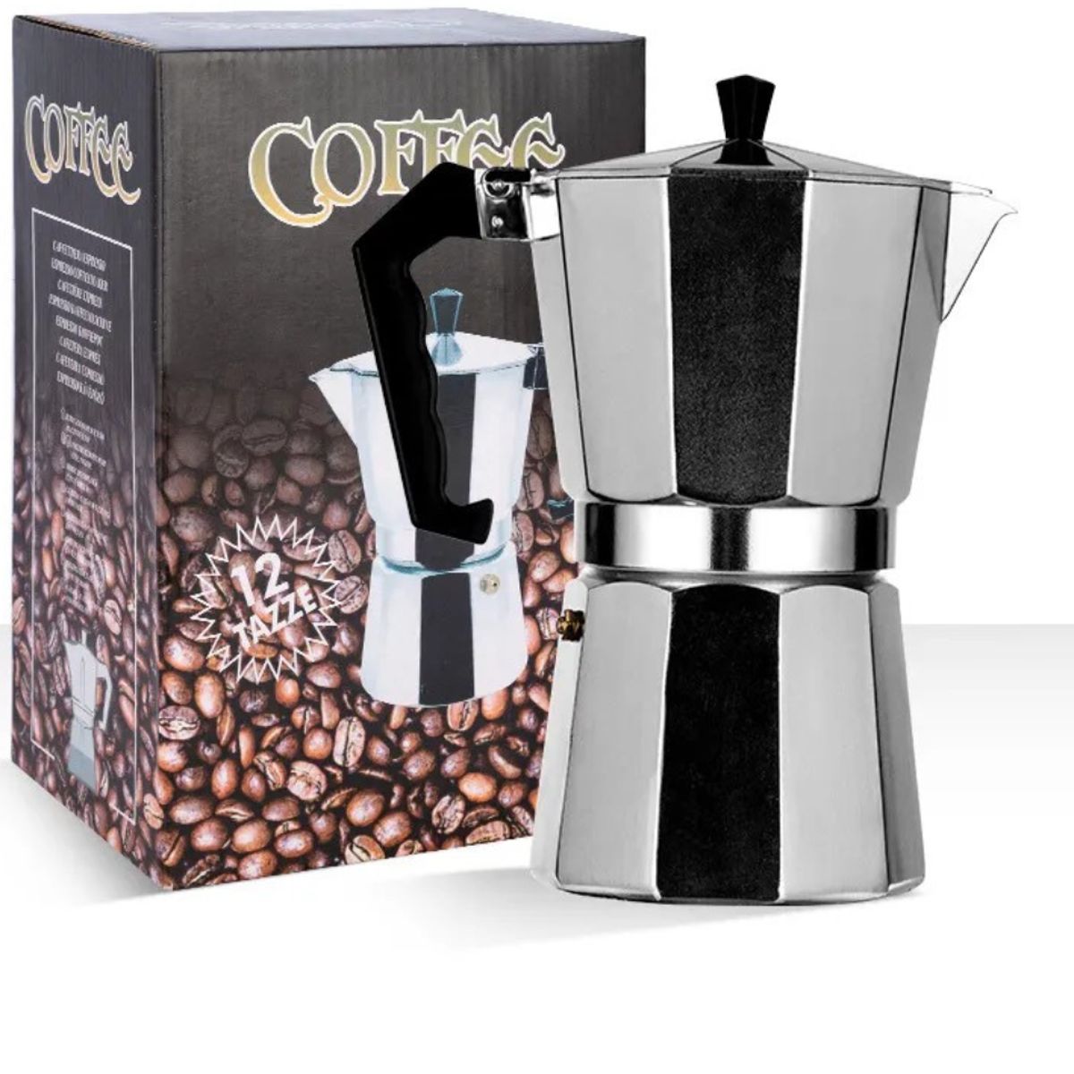 GENERICO - moka italiana plateada 12 tz