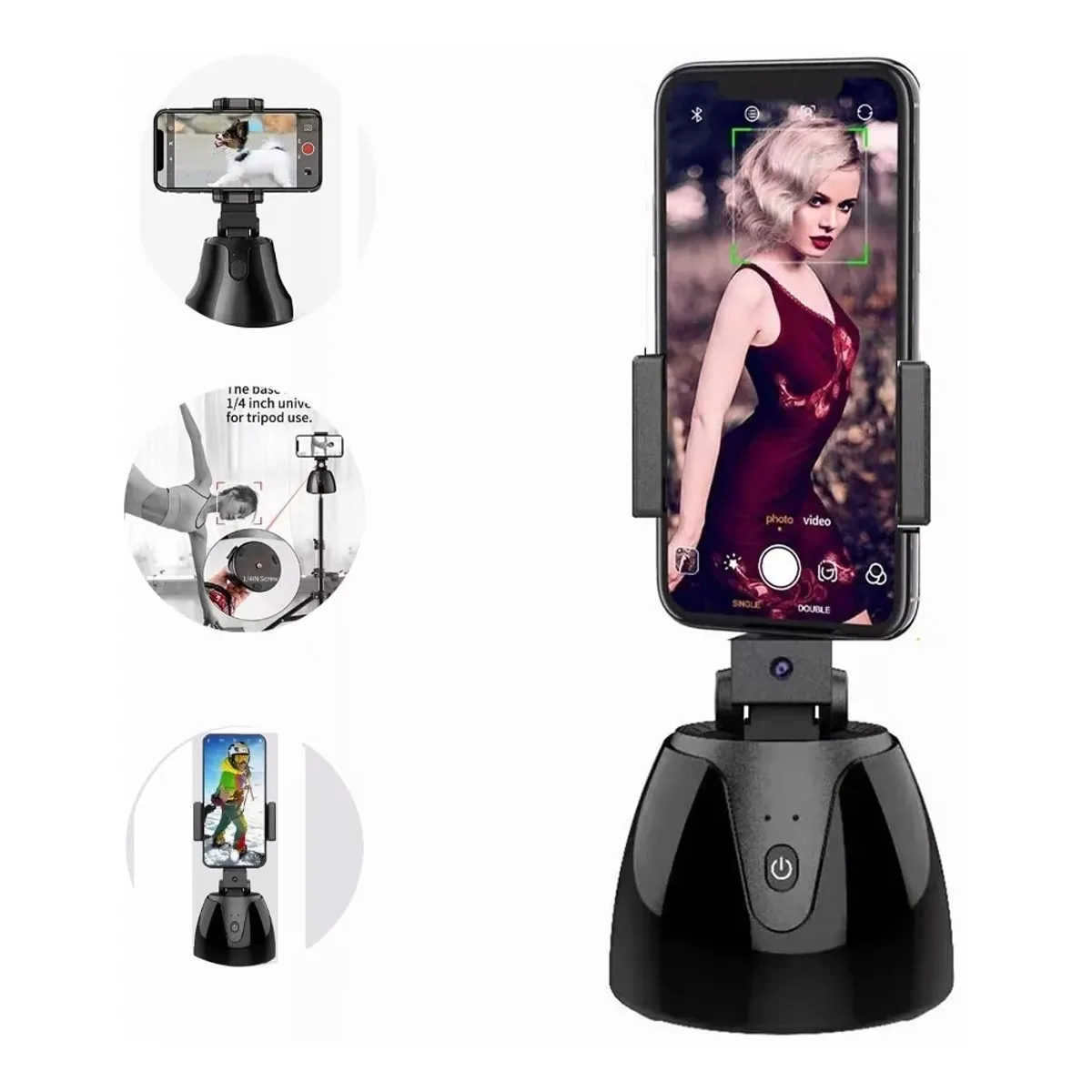 GENERICO - Porta Celular Seguimiento Automático 360° Soporte Celular Para Tik Tok