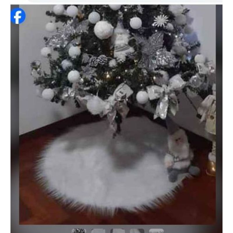 GENERICO - Piso de árbol de navidad pelo largo blanco 1.30