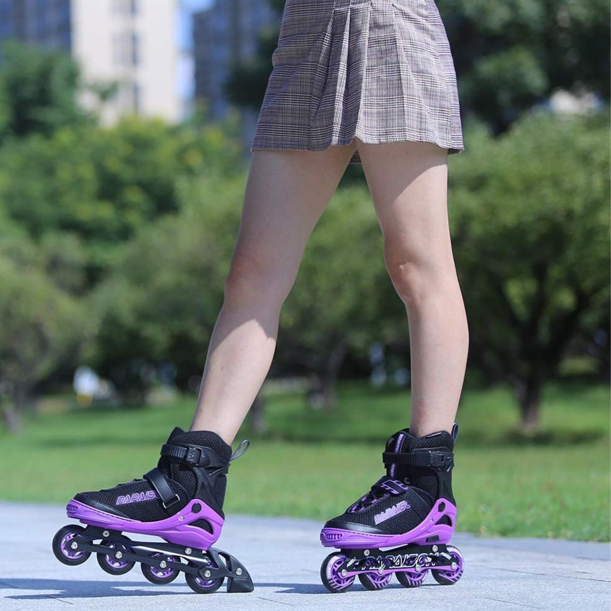 PAPAISON - Patines Lineales Ajustables Adultos A06 PR Tallas 40-41-42