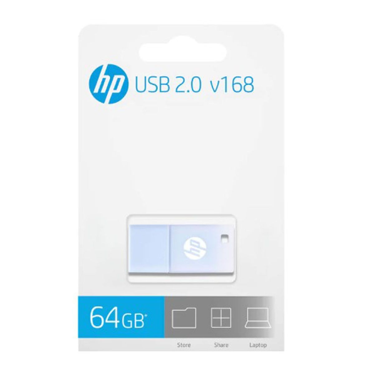 HP - Memoria USB 2.0 64GB HP V168P Azul Pastel - HPFD168B-64