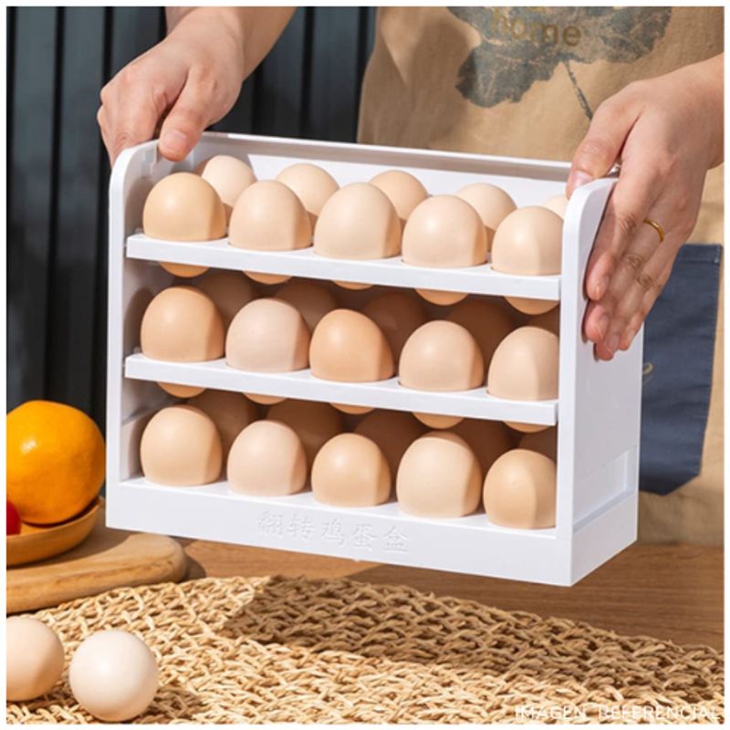 INSPIRA - Contenedor organizador de huevos 3 niveles Blanco