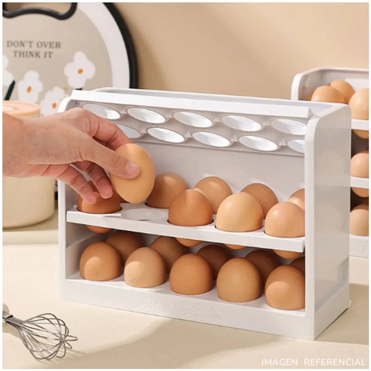 INSPIRA MARKET - Contenedor organizador de huevos 3 niveles Blanco