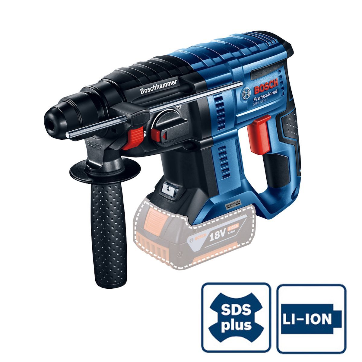 BOSCH - Rotomartillo Perforador Bosch Brushless Gbh 180 Li Sin Bat.