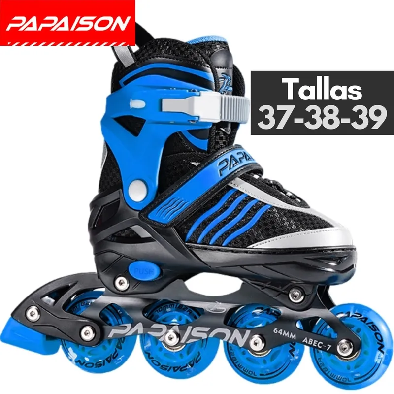 PAPAISON - Patines Lineales Ajustables Clásicos A08 BL Tallas 37-38-39