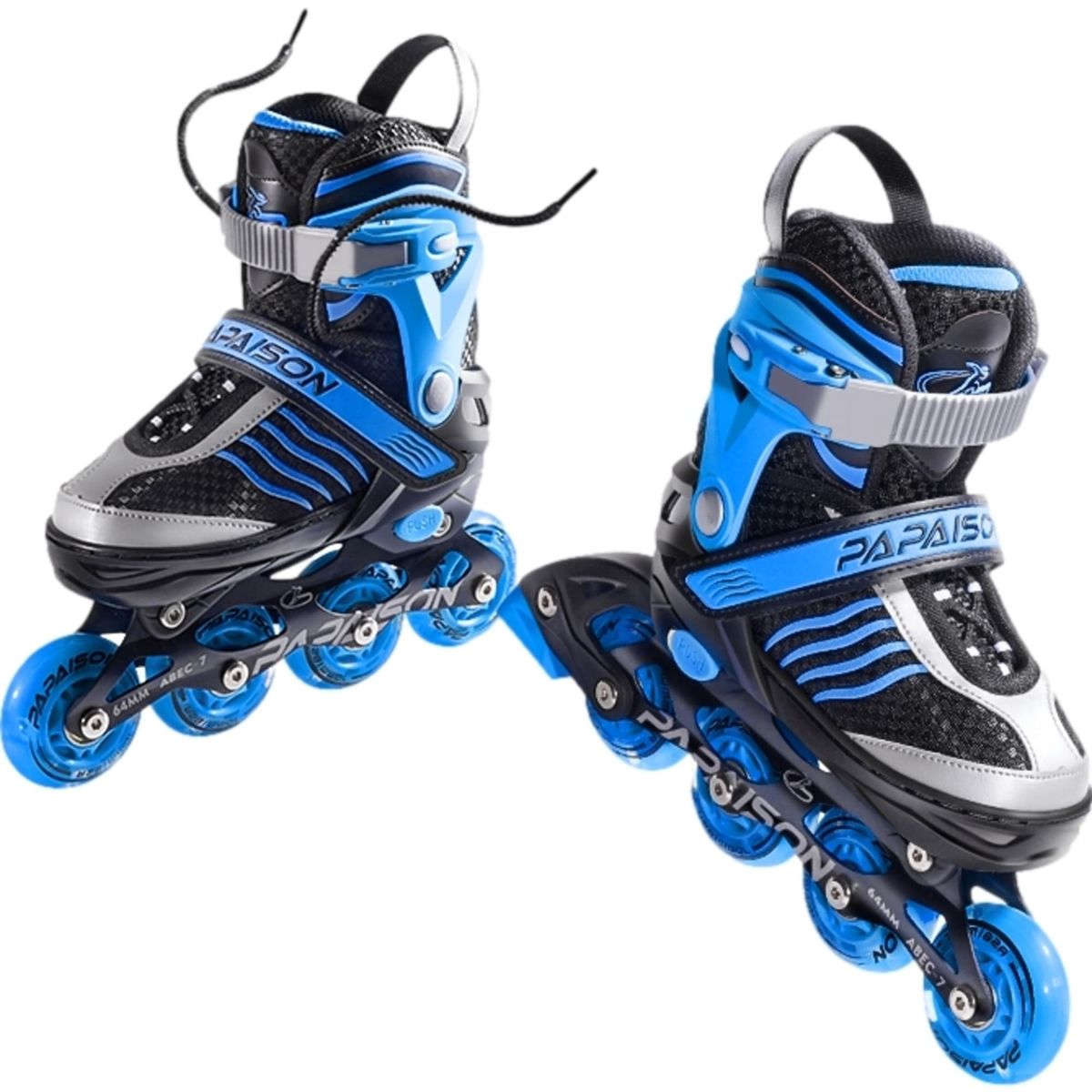PAPAISON - Patines en Línea Ajustables A08 - Azul - Tallas 37-38-39 ABEC-7 82A Frame de Aluminio