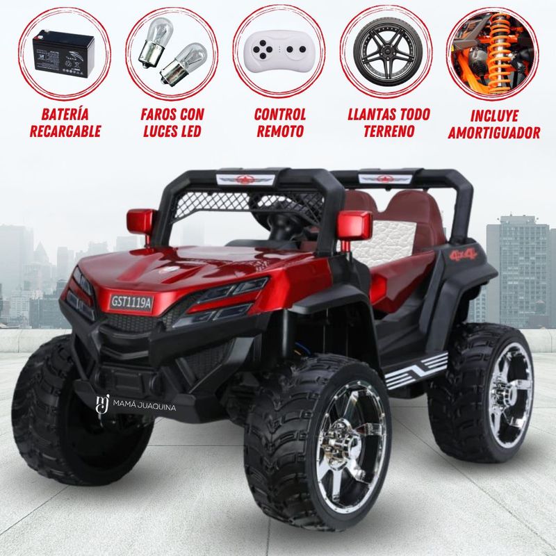 KING - Carro a Batería 4 x 4 King «GST EXPERT» Todo Terreno Red