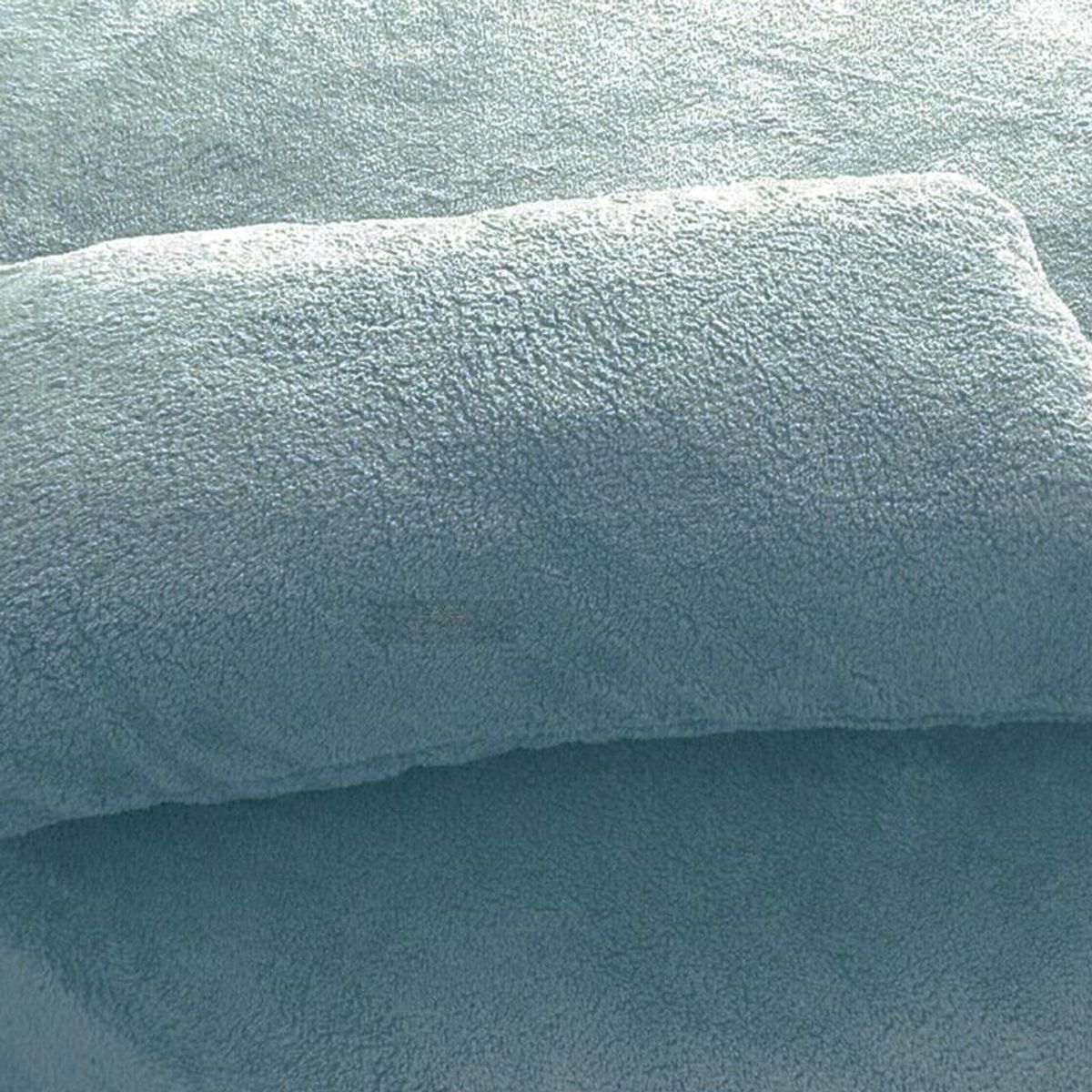 GENERICO - 3 piezas Colcha de peluche y funda para almohadas full verde cemento