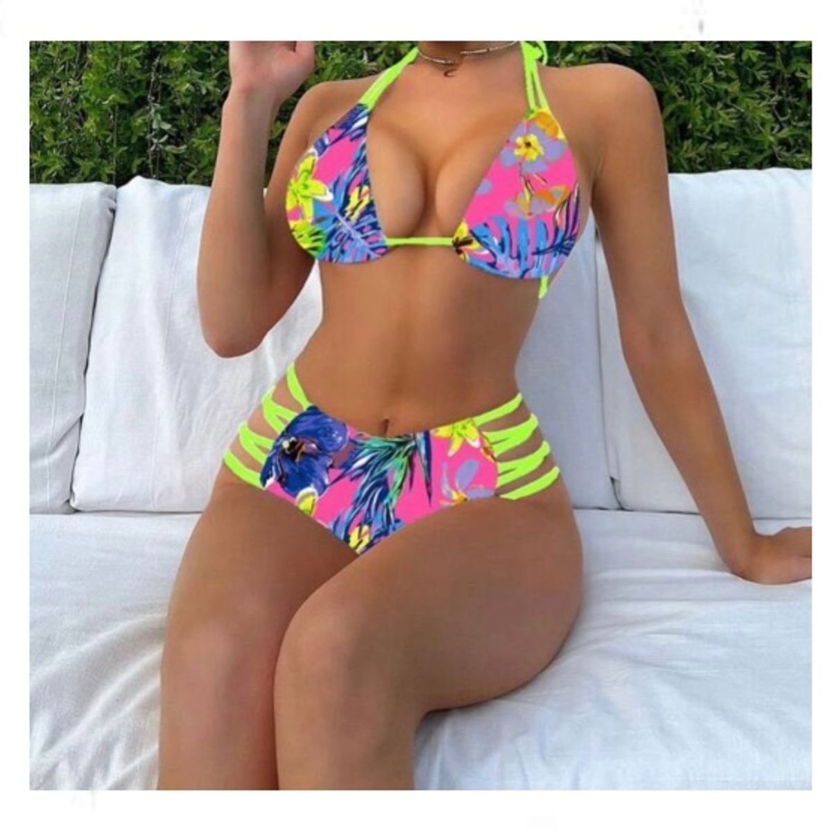 GENERICO - Bikini Multicolor - Tropical - Talla M