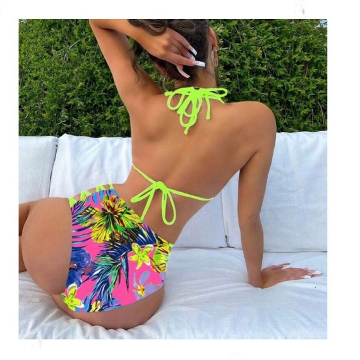 GENERICO - Bikini Multicolor - Tropical - Talla M