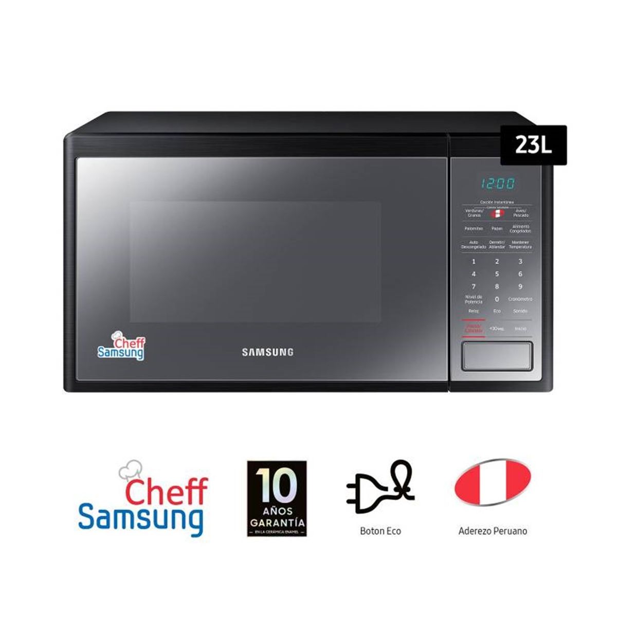 SAMSUNG - Microondas  Samsung Chef 23 Litros MS23J5133AM.