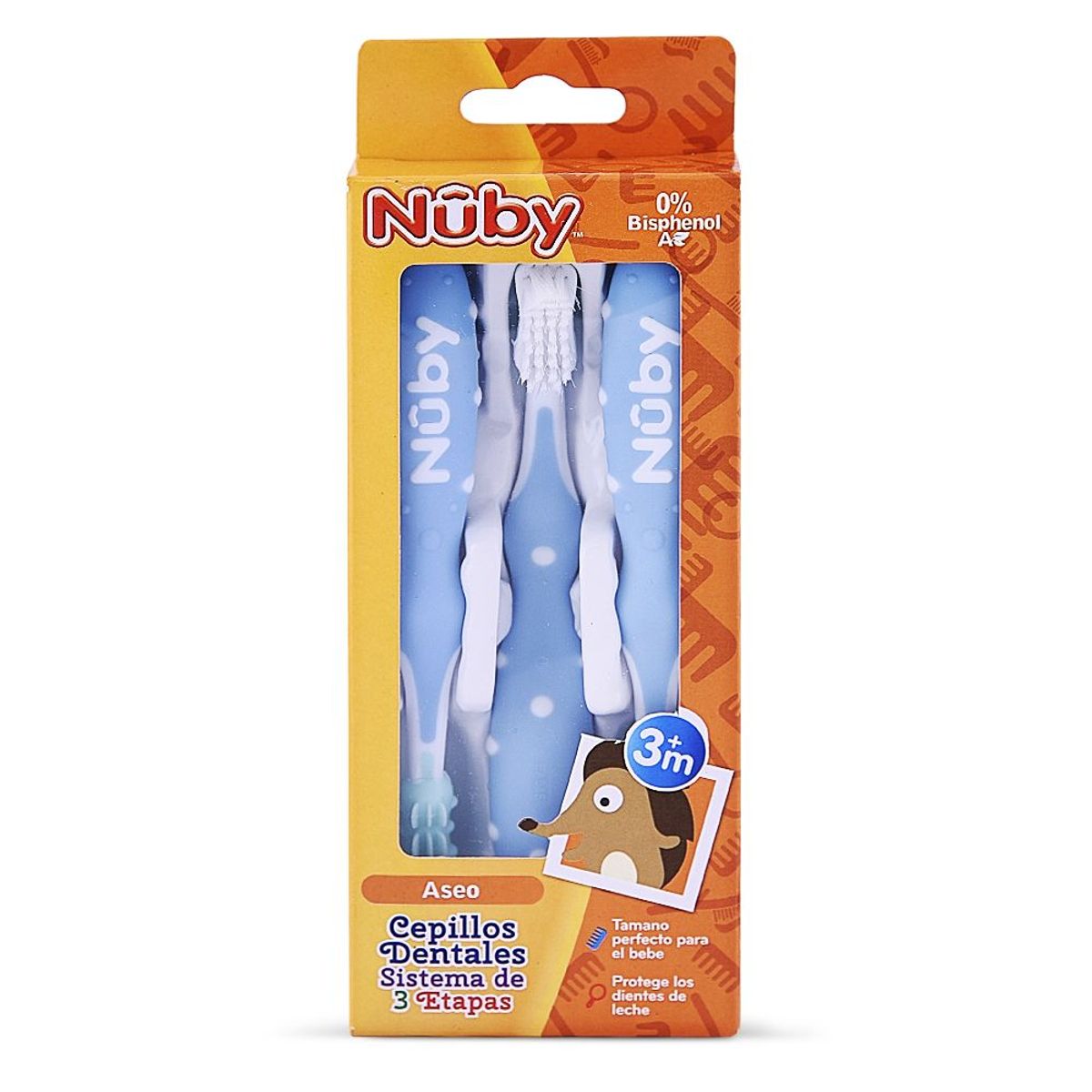 NUBY - Set Cepillo Dental X 3 Unidades Celeste Nuby