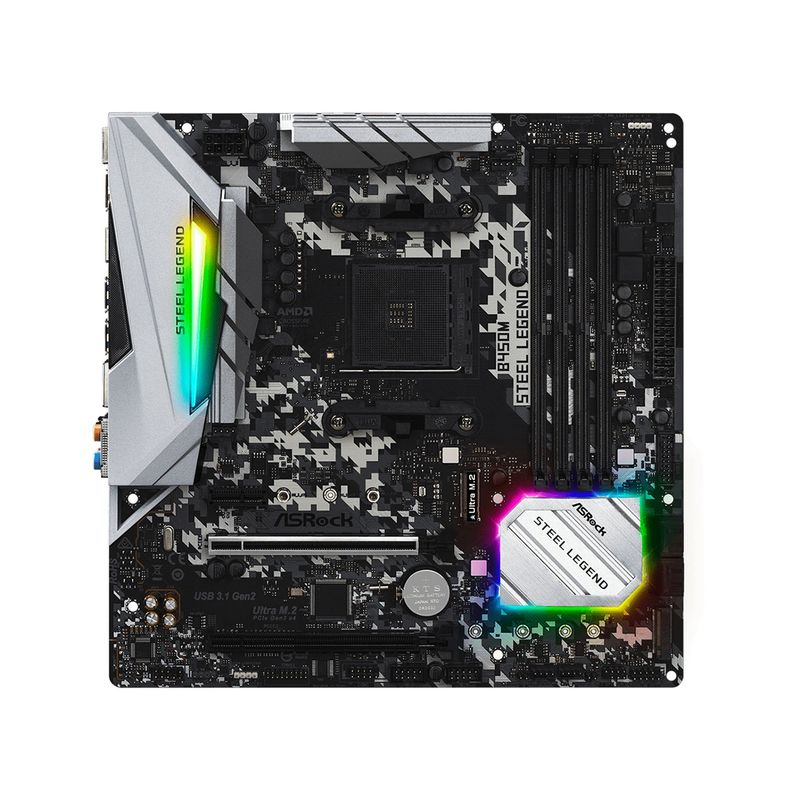 ASROCK - PLACA ASROCK B450M STEEL LEGEND AM4 LED- RGB P/N: 90-MXB9Y0-A0UAYZ