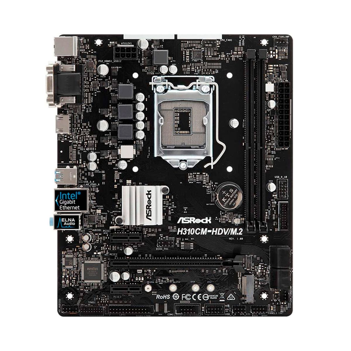 ASROCK - PLACA ASROCK H310CM-HDV/M.2 LGA1151 P/N:90-MXB8M0-A0UAYZ
