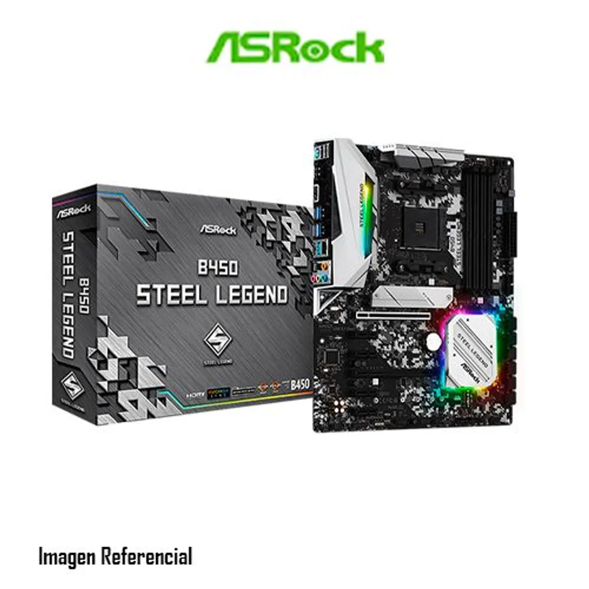 ASROCK - PLACA ASROCK B450M STEEL LEGEND AM4 RGB P/N: 90-MXB9Y0-A0UAYZ