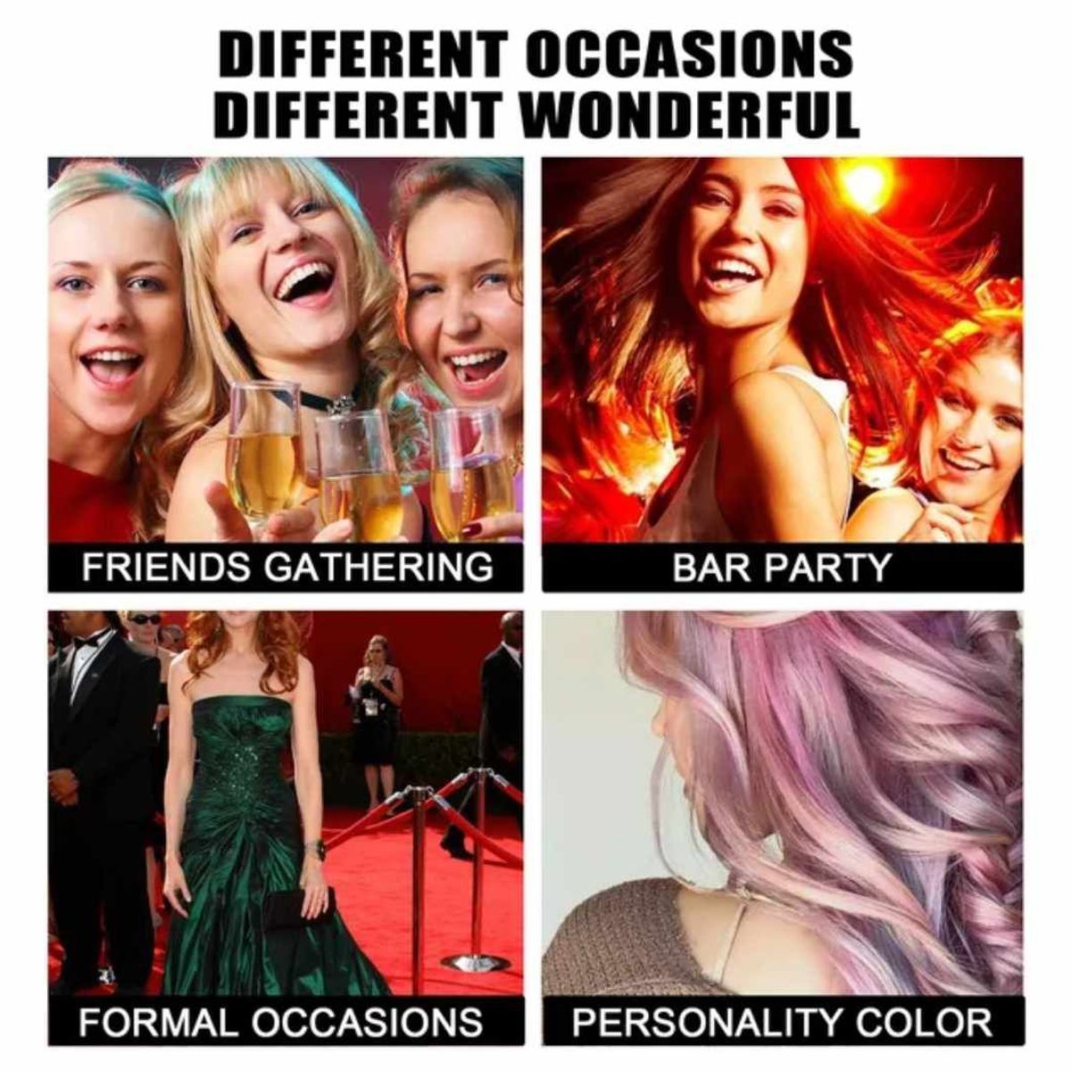 GENERICO - Peine Tiza para Cabello Tintes Temporal Lavable Niñas Mujeres