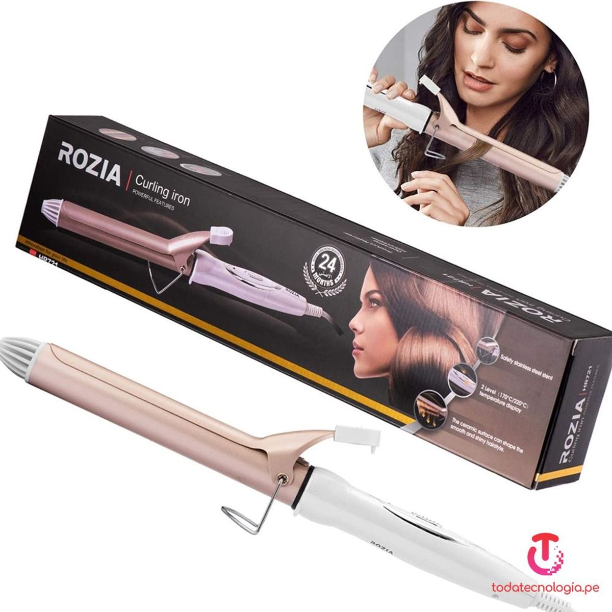 GENERICO - RIZADOR ONDULADOR DE CABELLO CON ONDAS ROZIA BELLEZA DE 45W HR721