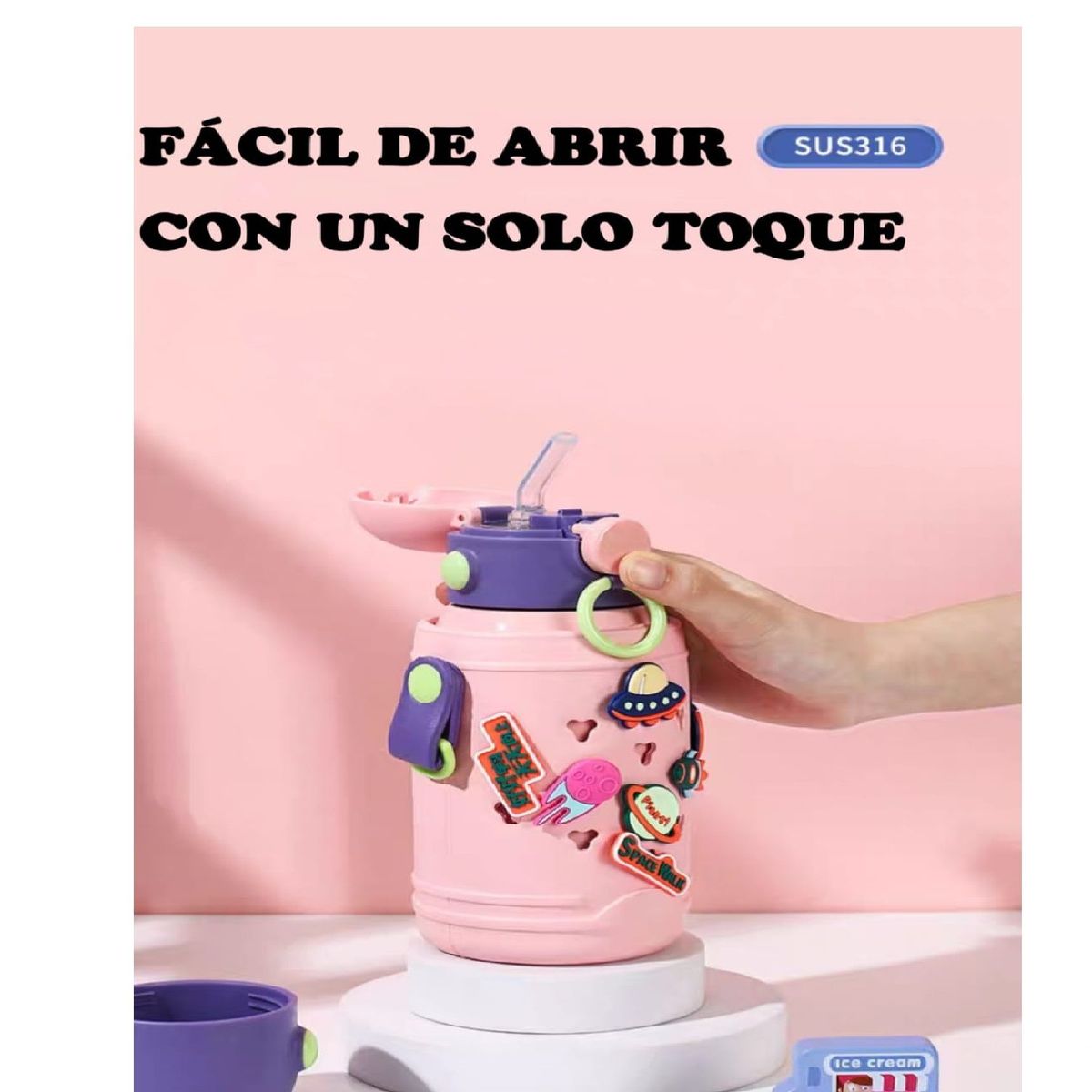 GENERICO - Termo Portátil Digital Con de Astronauta Diseño 3D Importado NIÑA