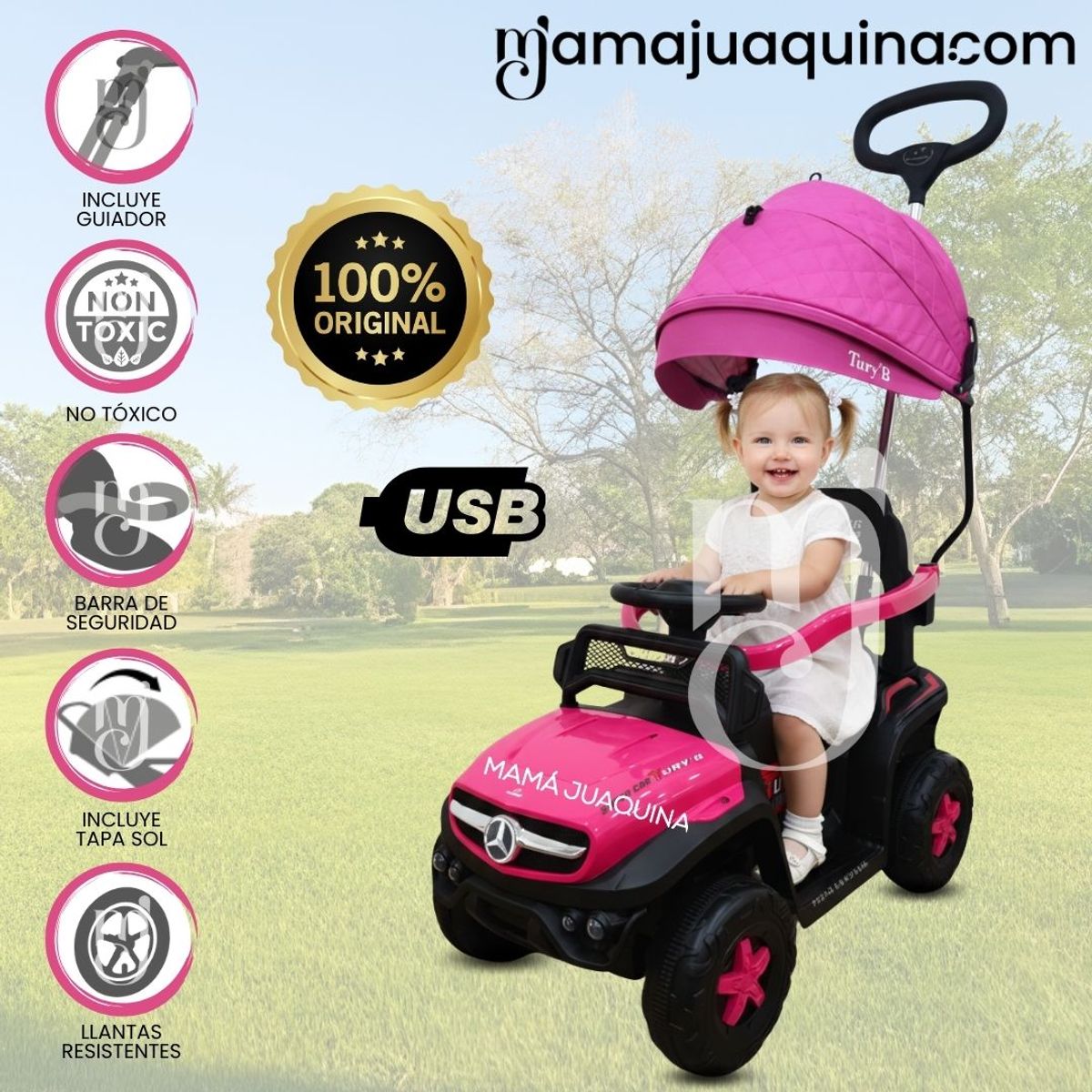 MERCEDES BENZ - Correpasillo Guiador Mercedes Benz «TURY B» Pink