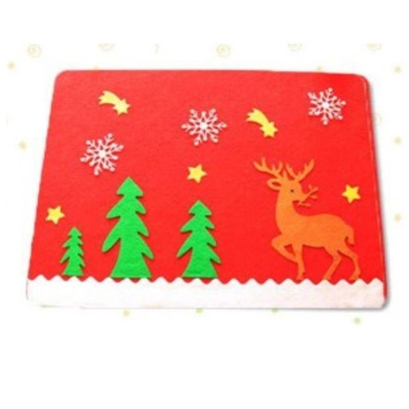 GENERICO - Set 4 Individuales Navideños Reno Alce 3D
