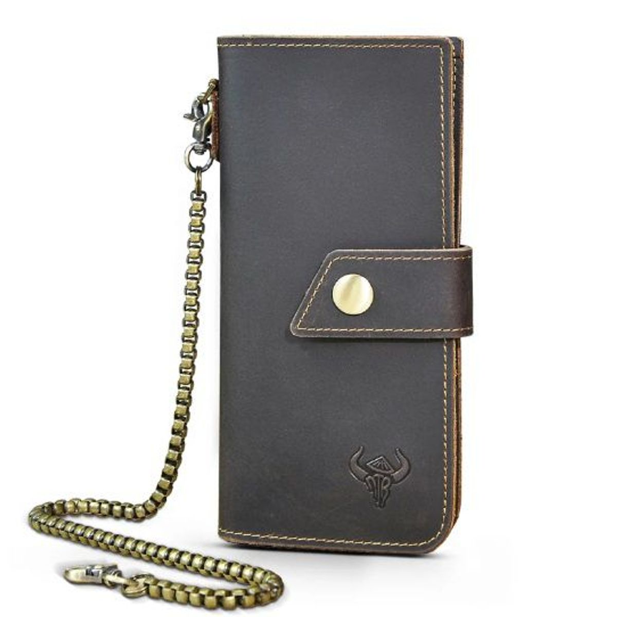 GENERICO - Cartera Billetera de Mano de Cuero Genuino Patmos Marrón